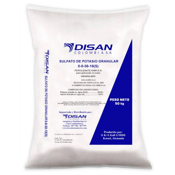 Fertilizante de Sulfato De Potasio x 50 Kg - Disan