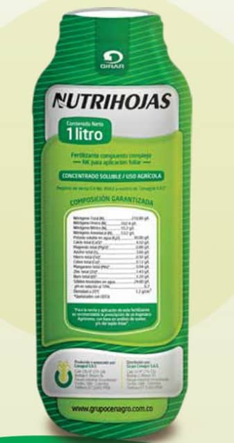 NUTRIHOJAS X LITRO