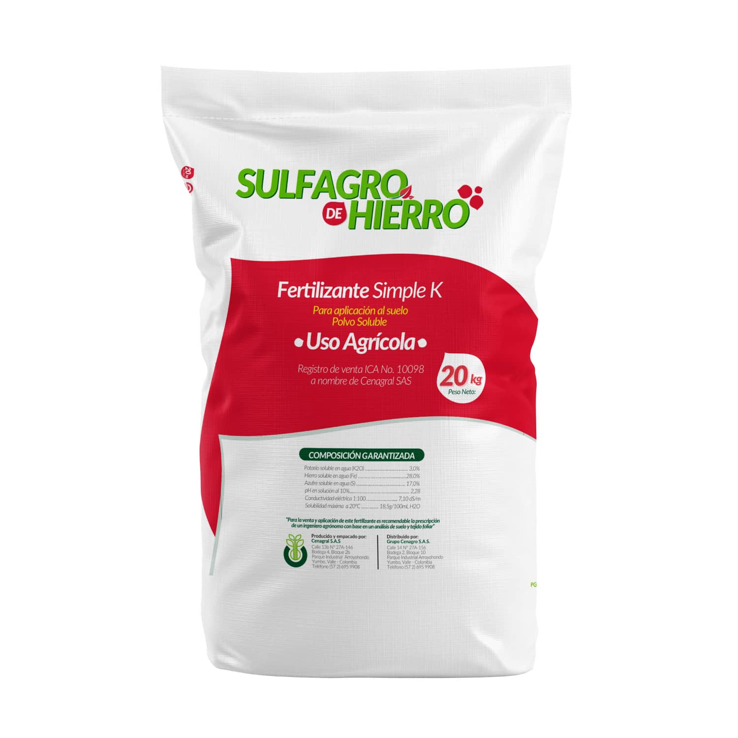 Sulfagro Hierro  20Kg  – Corrector de Hierro para Cultivos