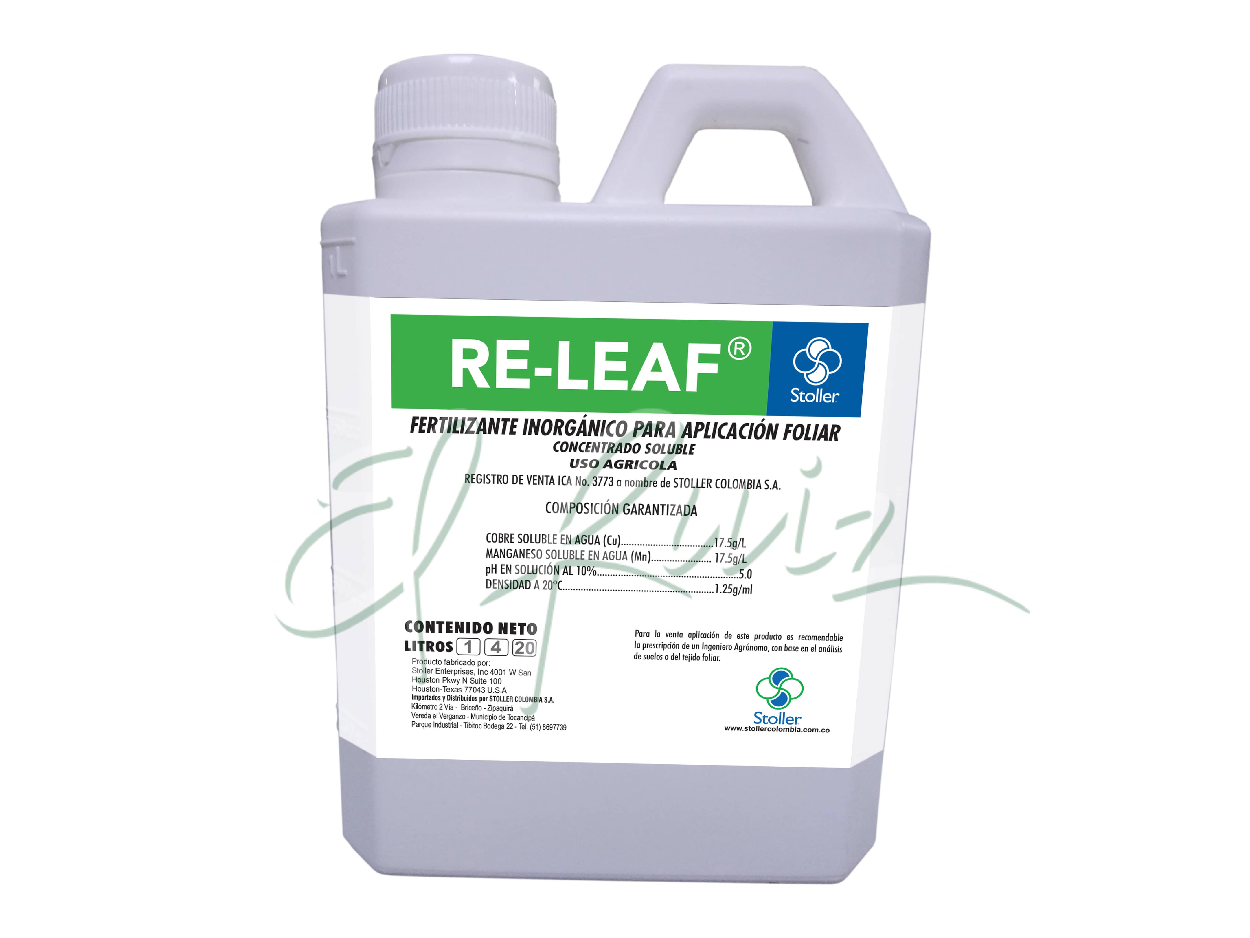 Re-Leaf 1L Stoller: regenerador foliar agrícola