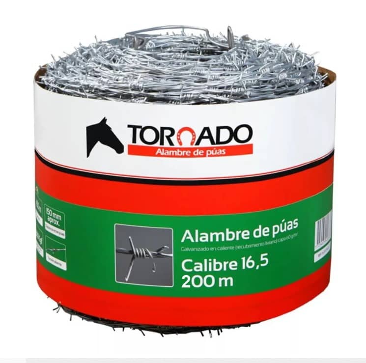 Alambre de púas 16.5 x 200 m para cercas ganaderas