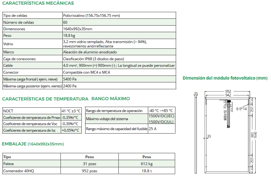 Panel Solar Ege De 280w Policristalino 60 Celdas