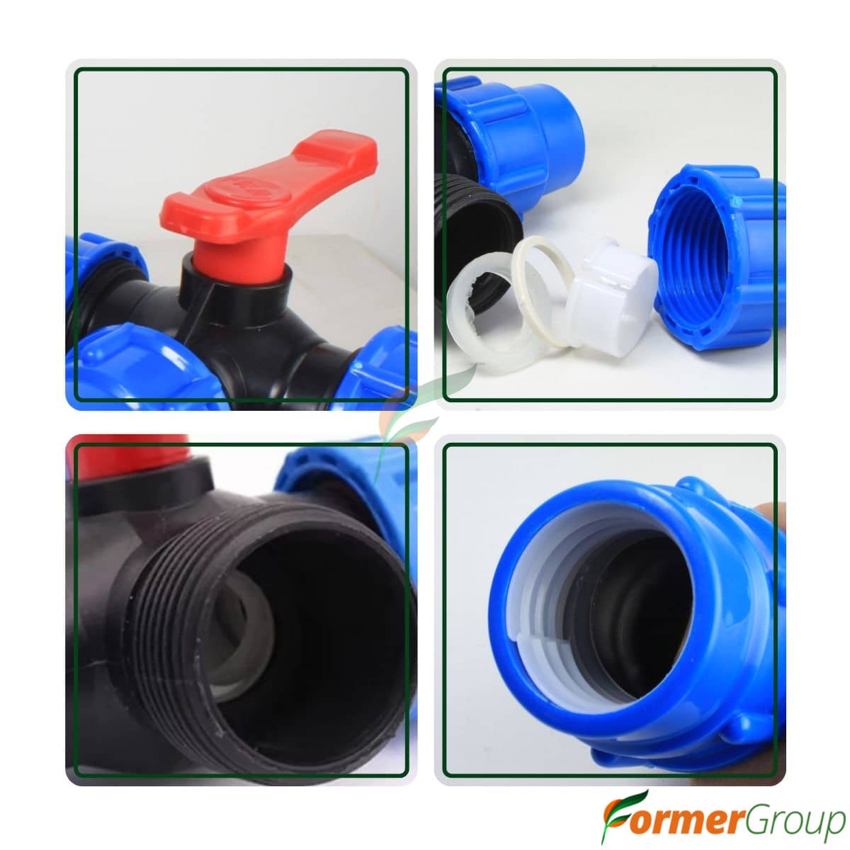 Válvula de Bola 3 Vías 50mm PE Riego para Agricultura