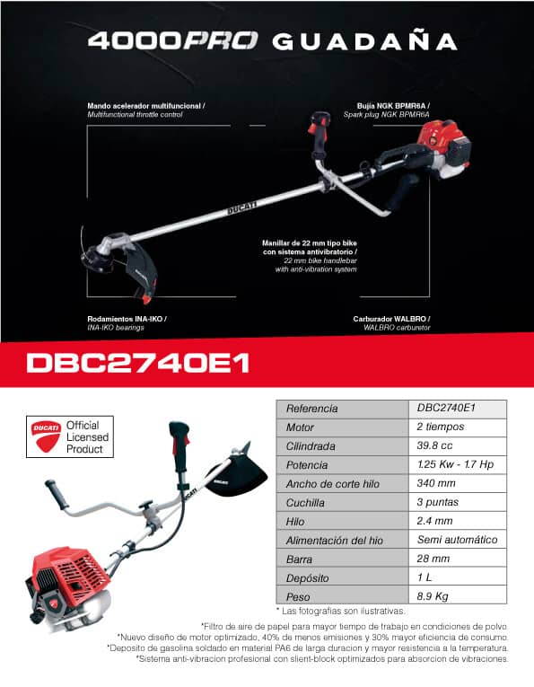 Guadaña Ducati DBC2740E1 39,8 cc