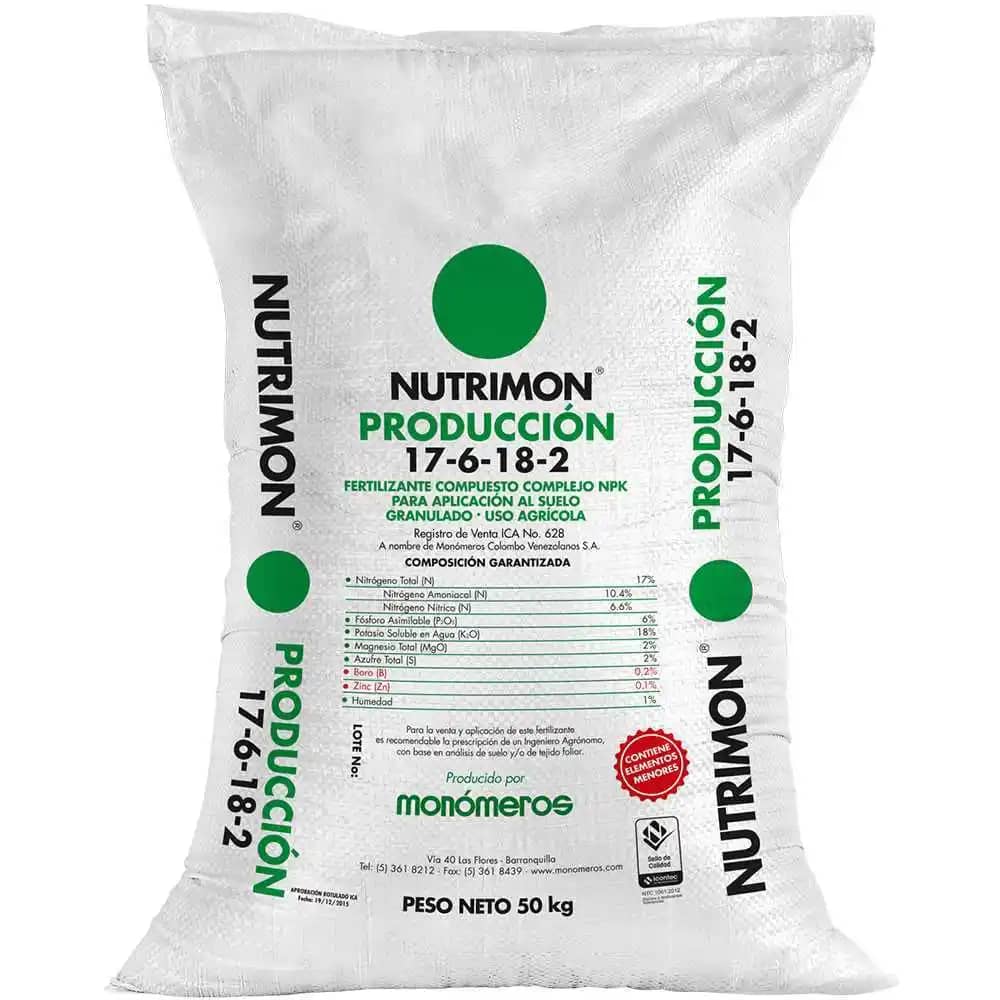 Fertilizante Producción 17-6-18-2 x 50 Kg - Nutrimon