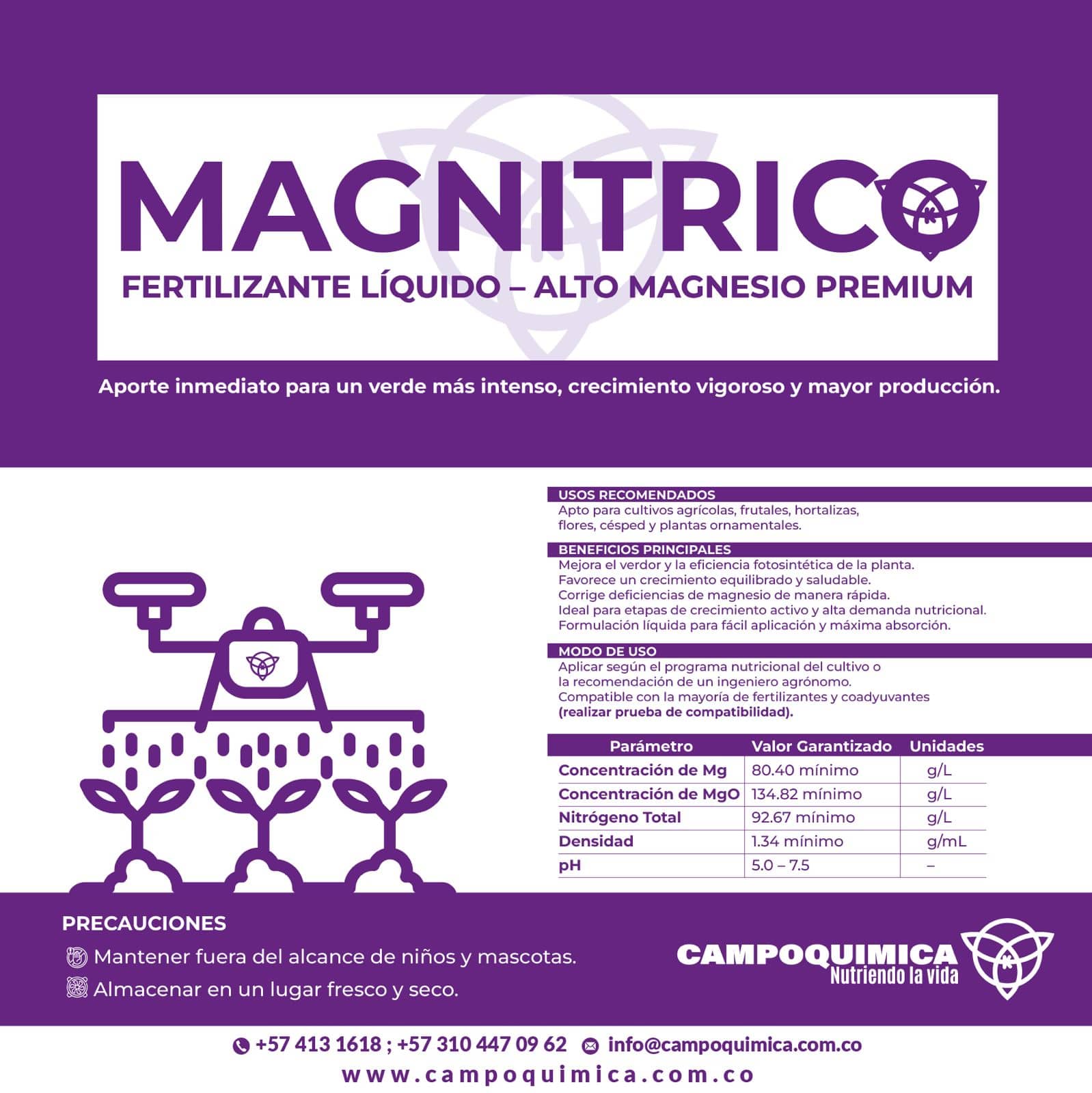 Magnítrico Campoquímica 25 kg — Fertilizante sólido con magnesio