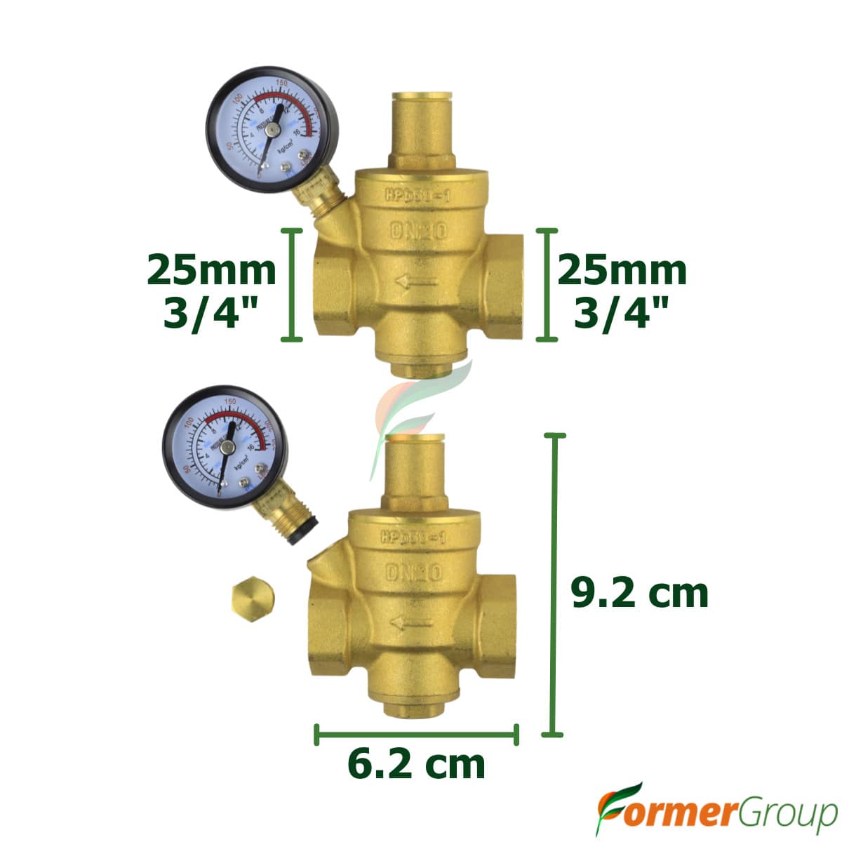 Regulador Reductor De Presion De Agua Ajustable 3/4