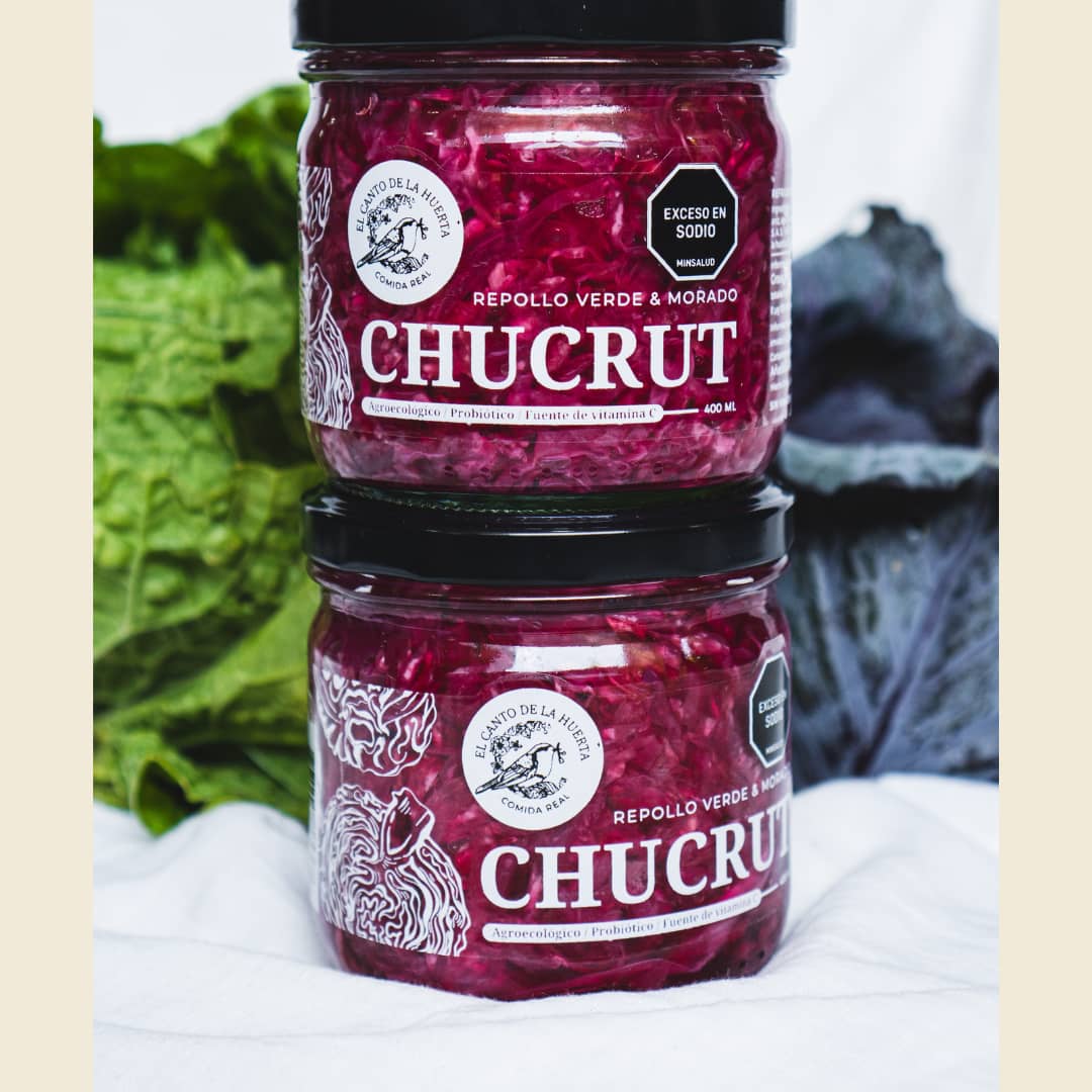 Chucrut Orgánico: Probiótico Vivo de Repollo Verde y Morado