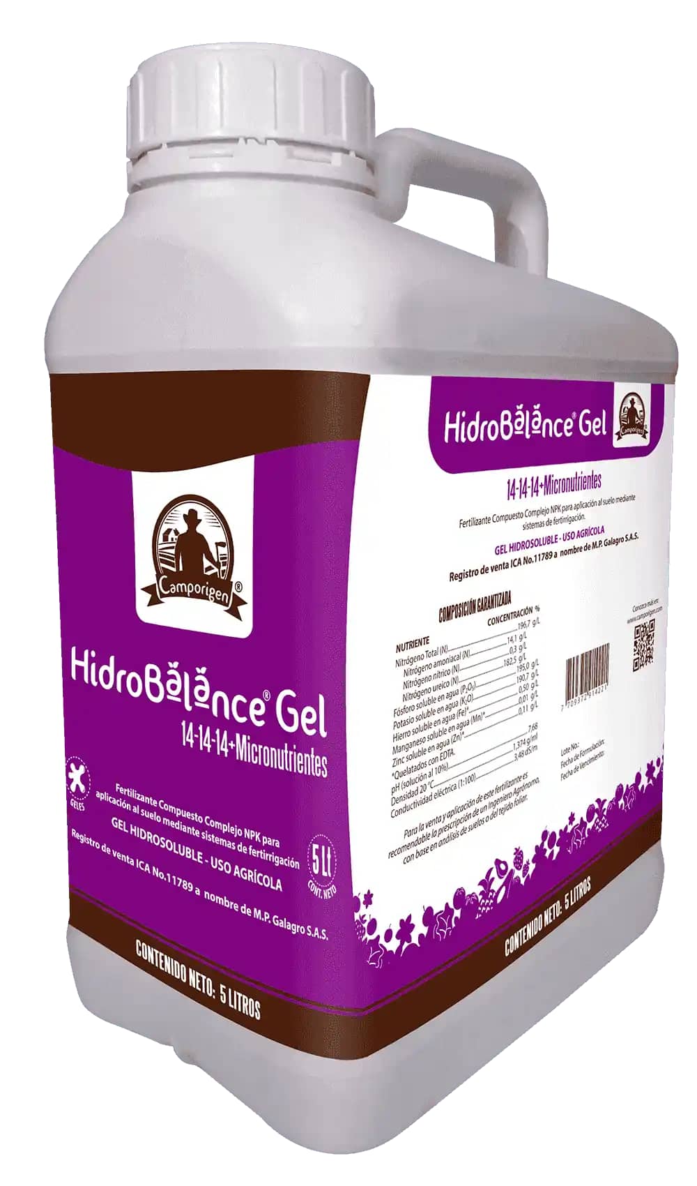 Fertilizante Líquido HidroBalance Gel x 5 Lt