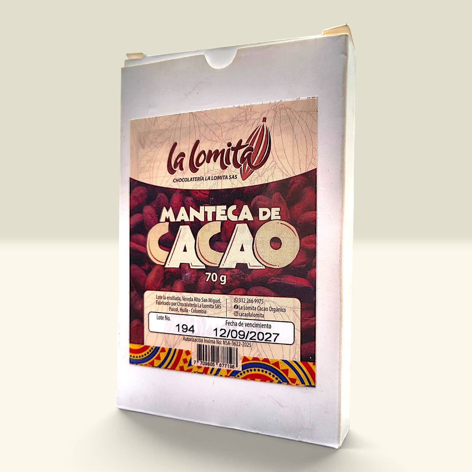 Manteca de Cacao La Lomita