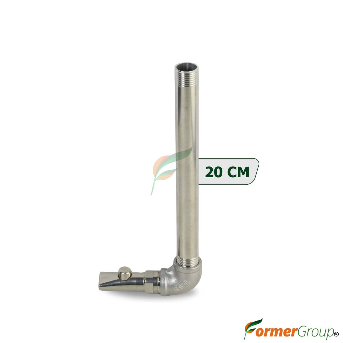 Kit Bebedero Lechones Botón 1/2 Codo 20cm Acero Inox