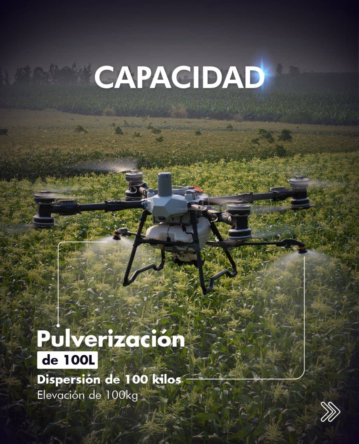 Dron agrícola DJI AGRAS T100 para grandes extensiones