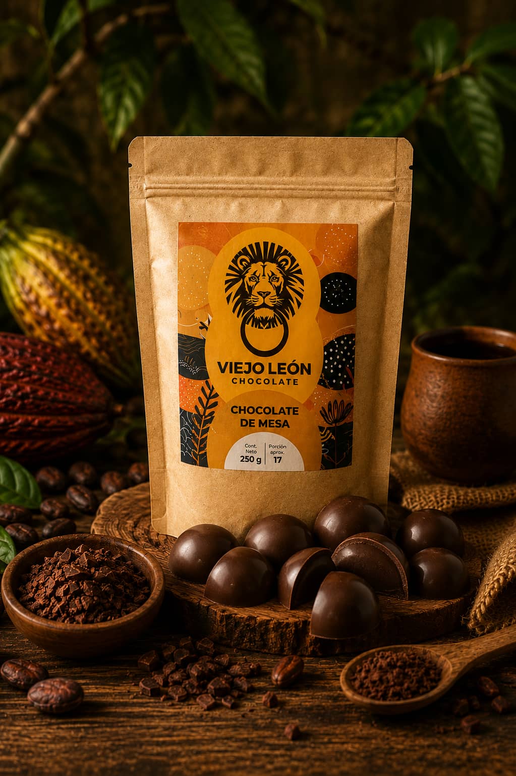 Chocolate de Mesa con especias  250 g | (clavos, canela y nuez moscada) | Viejo Leon Chocolate