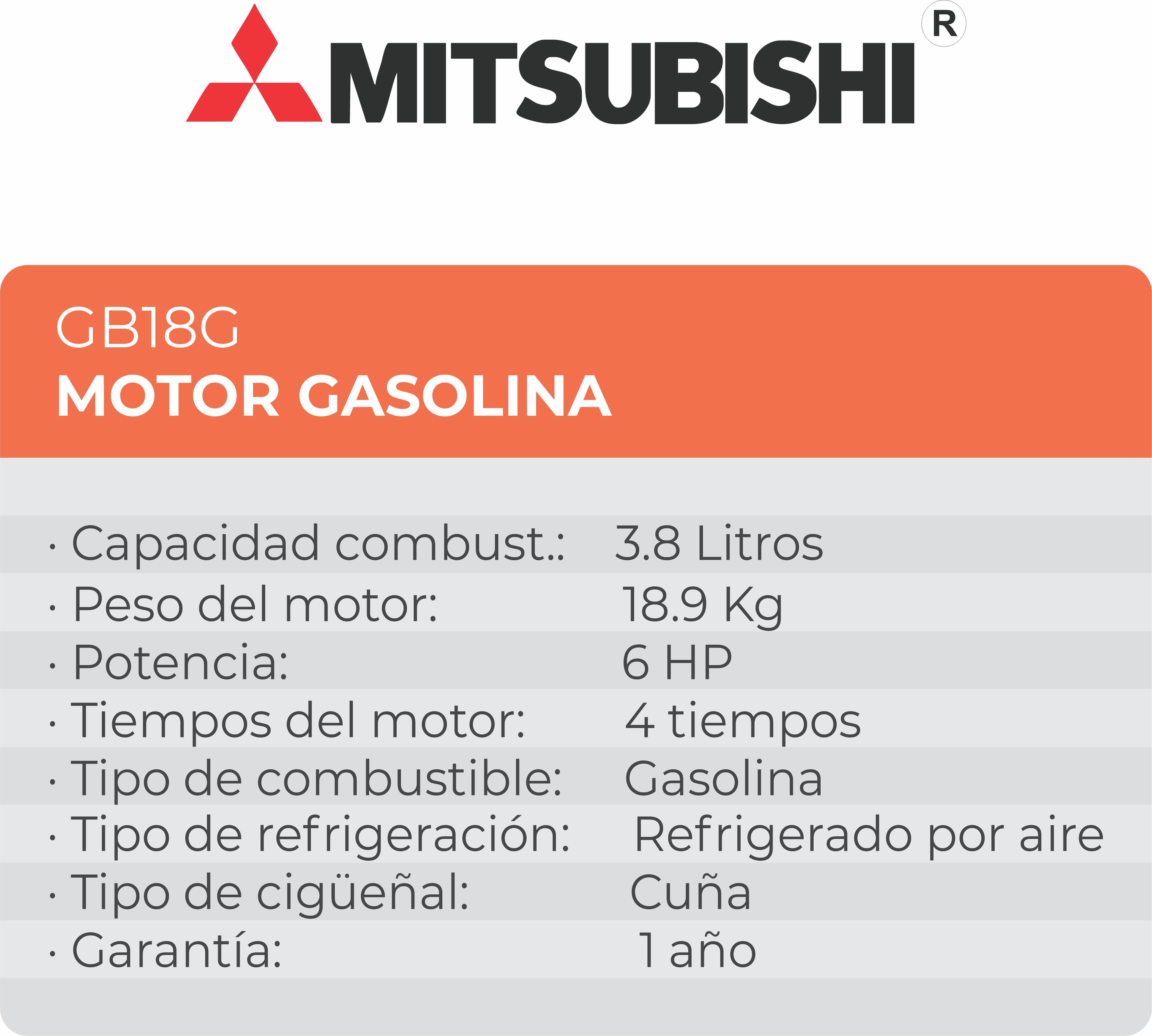 Motor a Gasolina 6.5HP MITSUBISHI