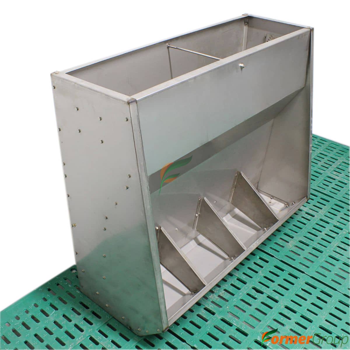 Comedero 4 Puestos para Cerdos Acero Inox 80kg