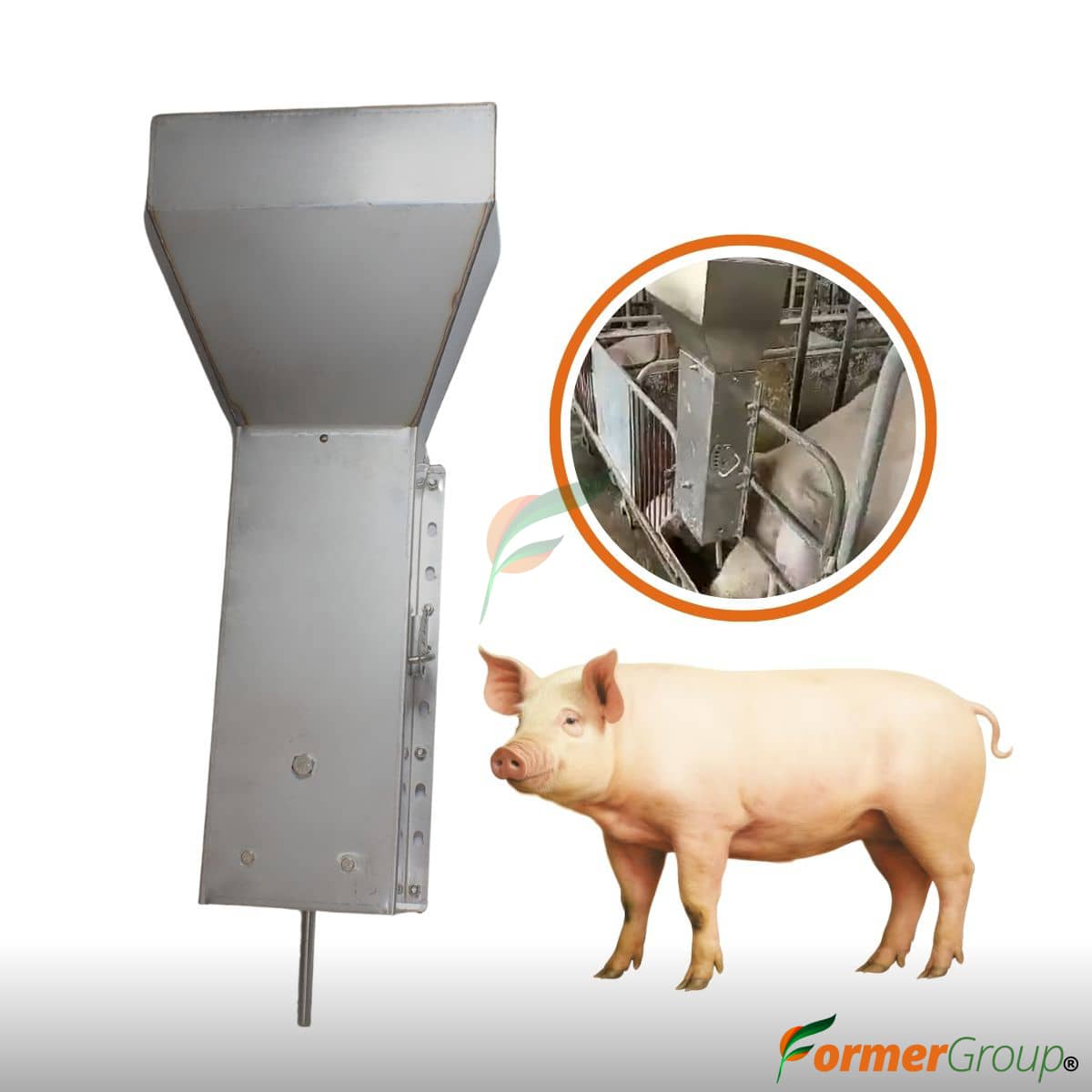 Dispensador Alimento Cerdas Acero | Jaula Paridera