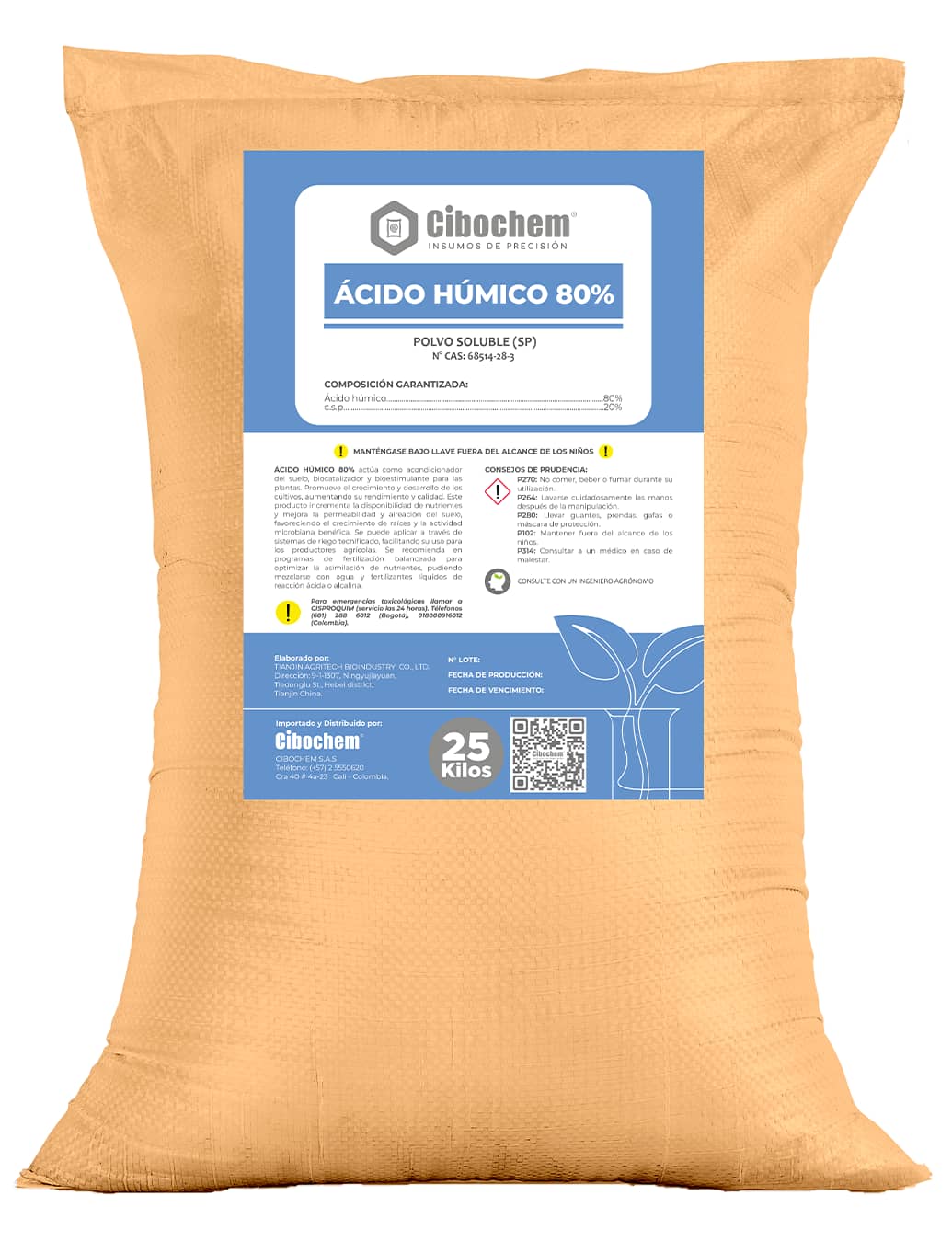 Ácidos Húmicos 80% x 25 Kg: Mejorador de Suelo Ecológico