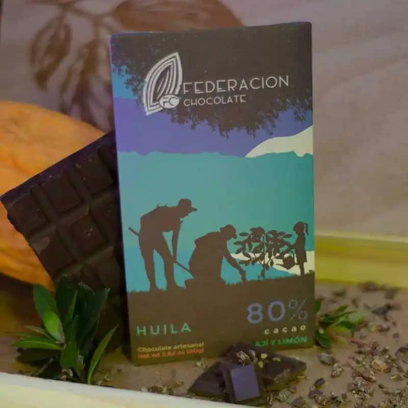 Barra de chocolate Huila 80% cacao x 80gr