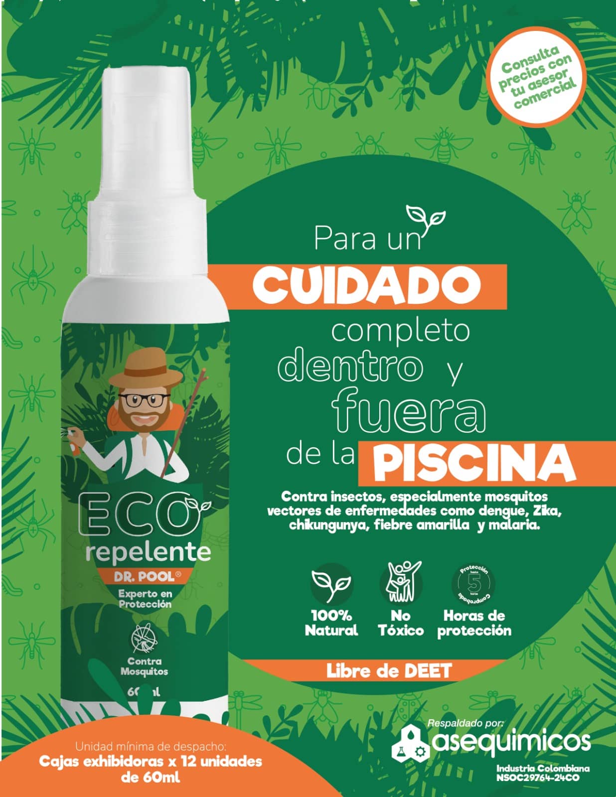 Eco Repelente Dr. Pool® 60ml - Protección Natural para tu Piscina