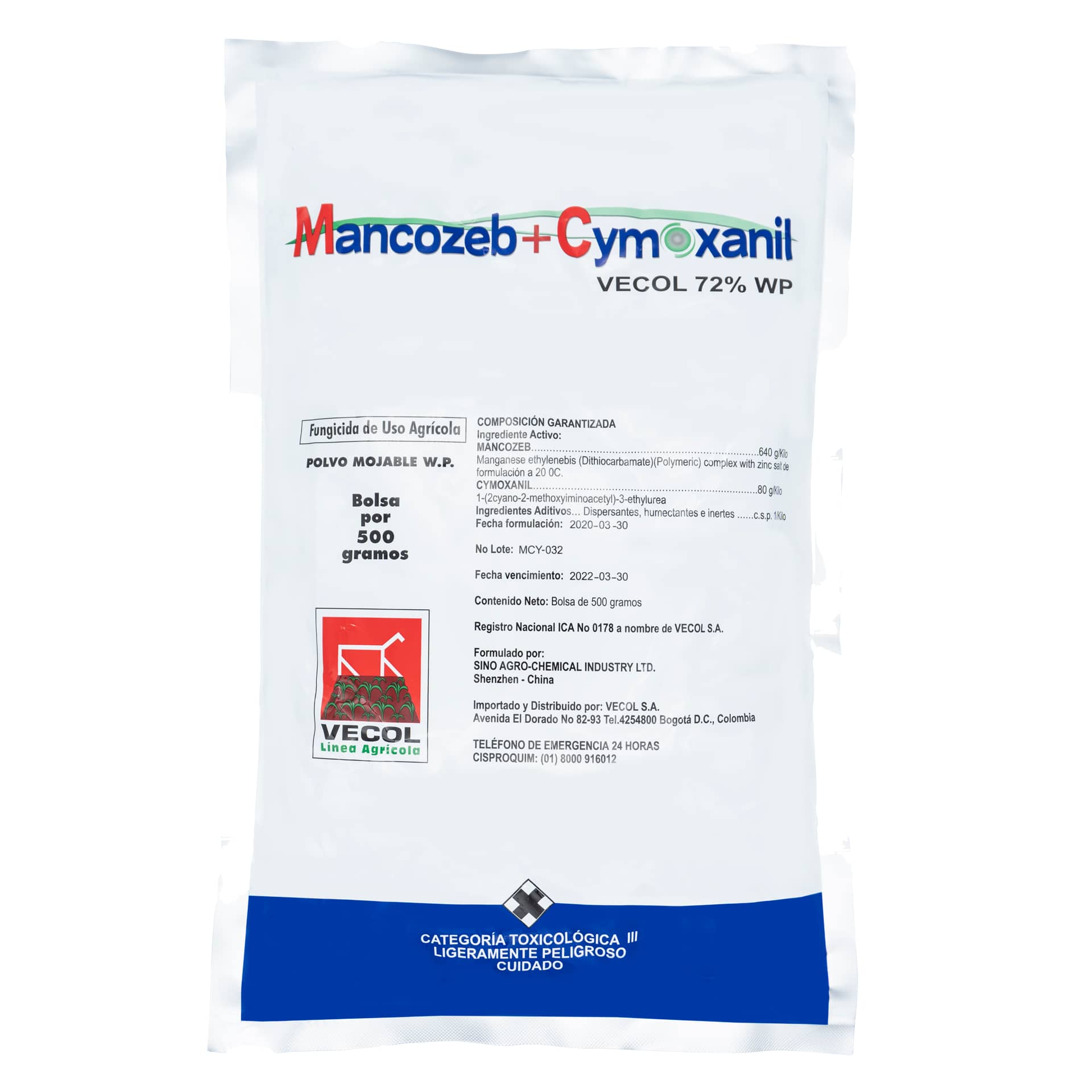 Mancozeb + Cymoxanil Vecol 72% WP x 500 Gr