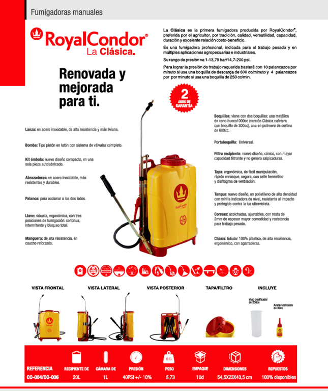 Fumigadora Manual x 20 L - Royal Condor