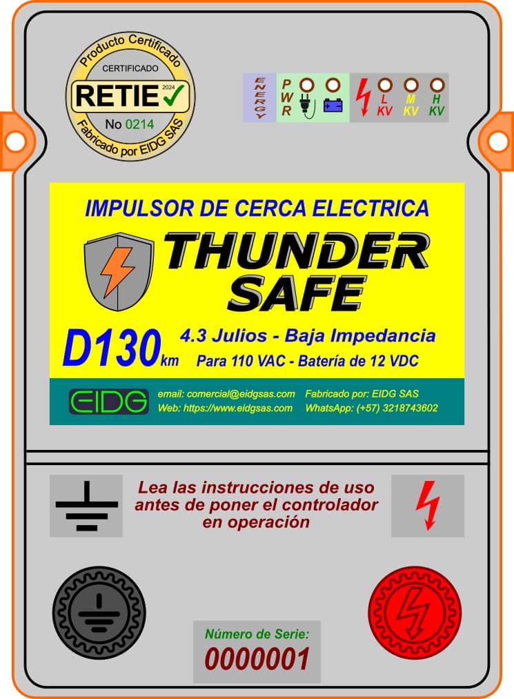 Impulsor de Cerca Eléctrica Thunder Safe D130KM