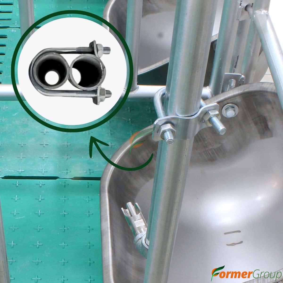 Abrazadera Tipo U Jaula Paridera X5 | Acero Galv.