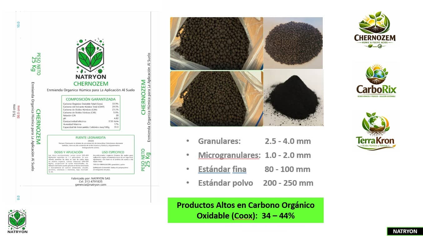 Enmienda Orgánica CARBORIX 25 kg - NATRYON | Alto Carbono Orgánico | Mejorador de Suelo