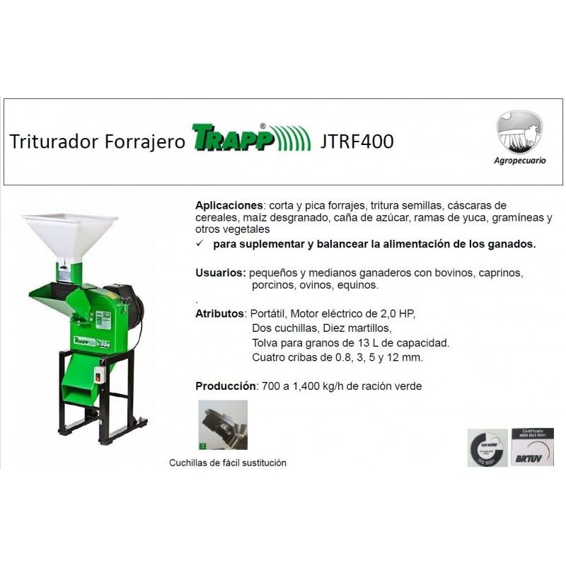 Molino Triturador Forrajero JTRF400