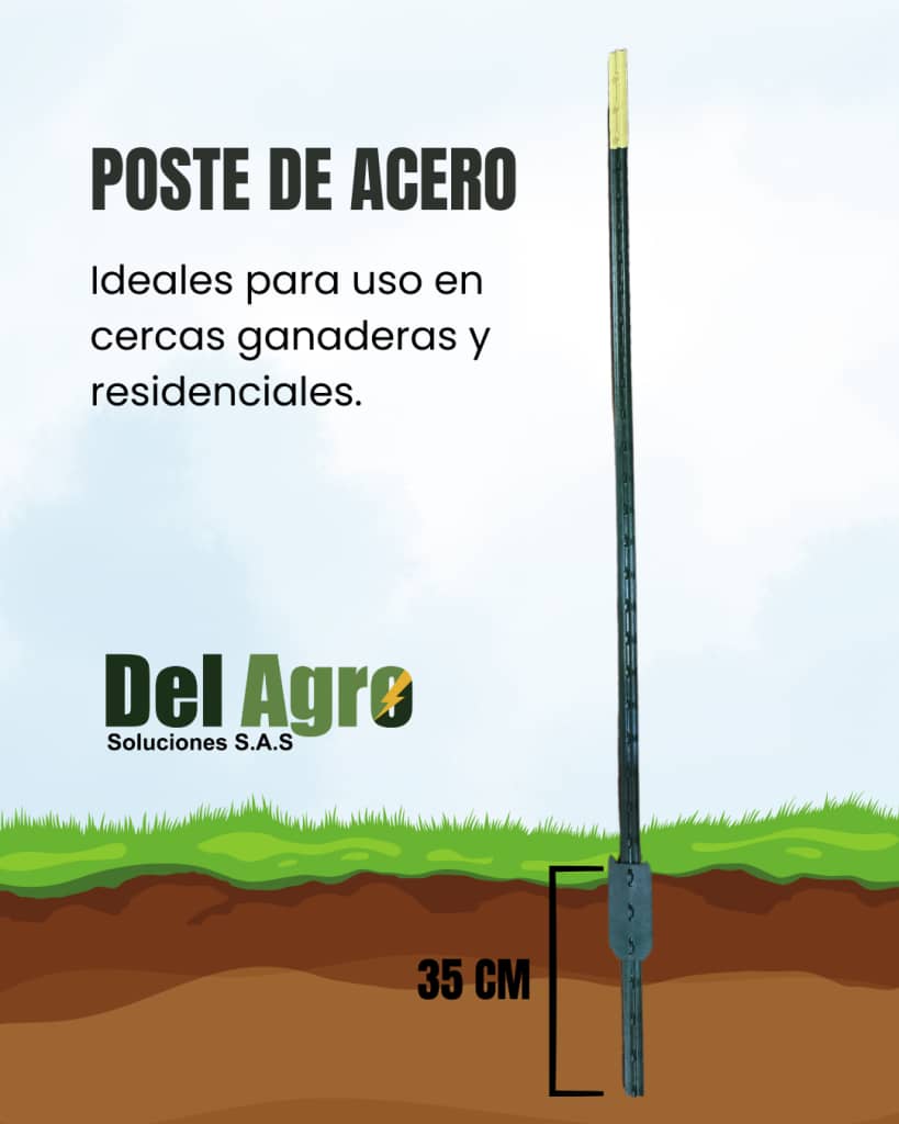 Poste de Acero para Cerca Ganadera x5 Und
