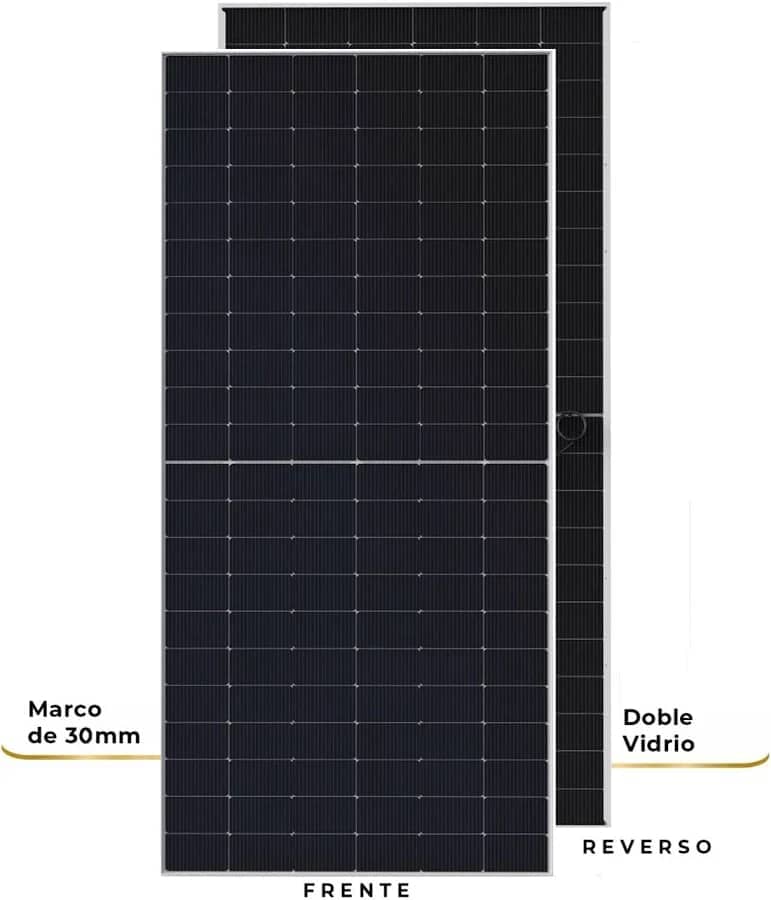 Panel Solar Bifacial Connera 645W BFC Doble Vidrio