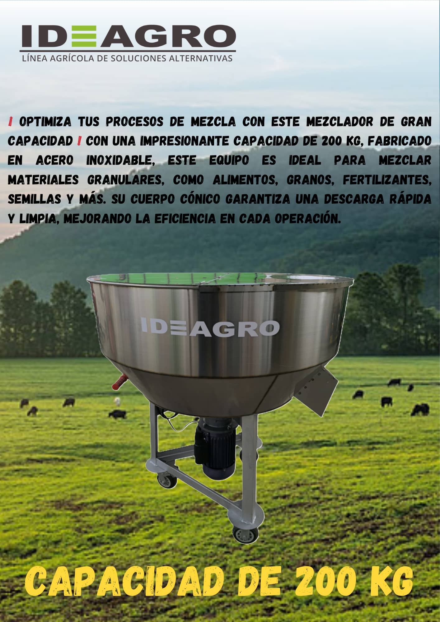 Mezclador de Alta Capacidad en Acero Inoxidable Mixer 200