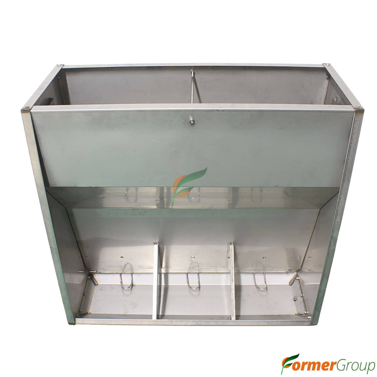 Comedero 3 Puestos para Cerdos en Acero Inoxidable