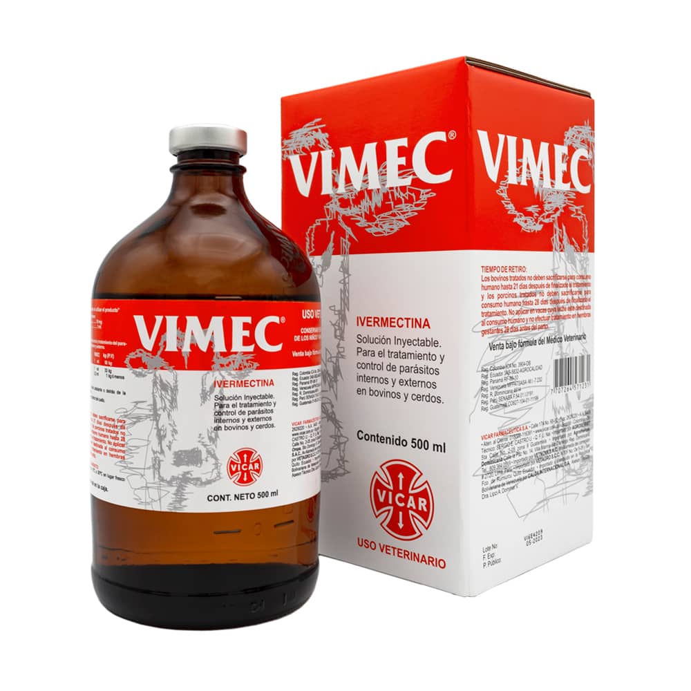 Antiparasitario Vimec 500 ml | Ivermectina para Bovinos y Porcinos