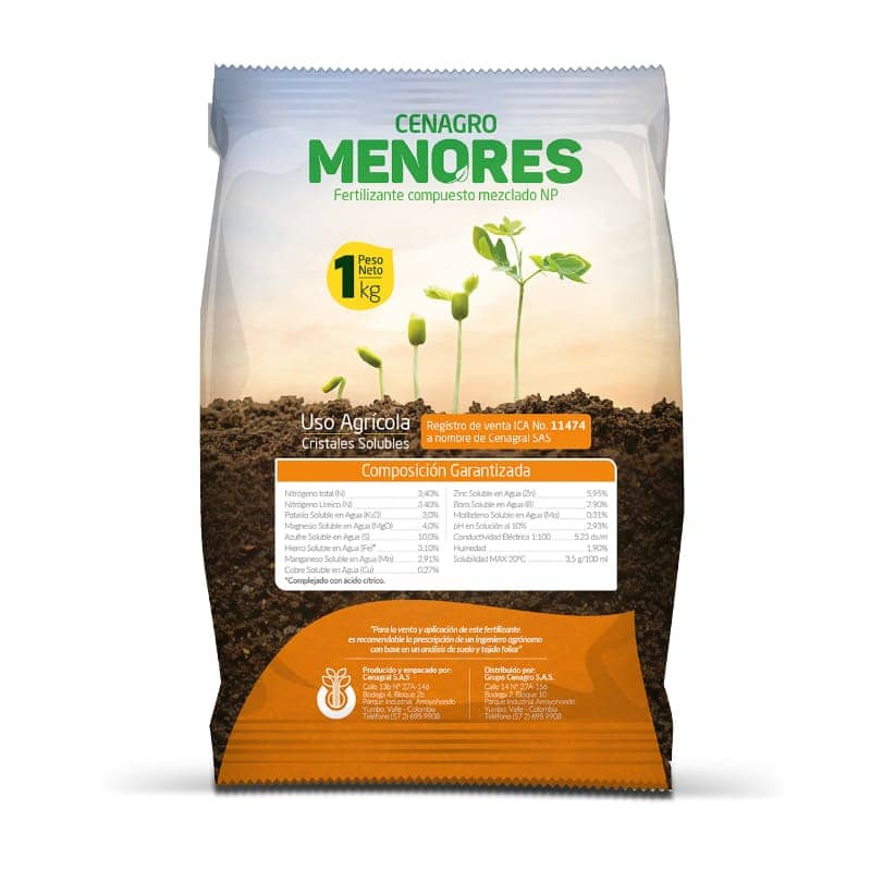 Cenagro Menores 1 Kg - micronutrientes quelatados para cultivos