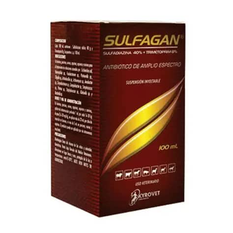 Antibiótico Sulfagan Fco 100 ml – Solución terapéutica para uso clínico veterinario