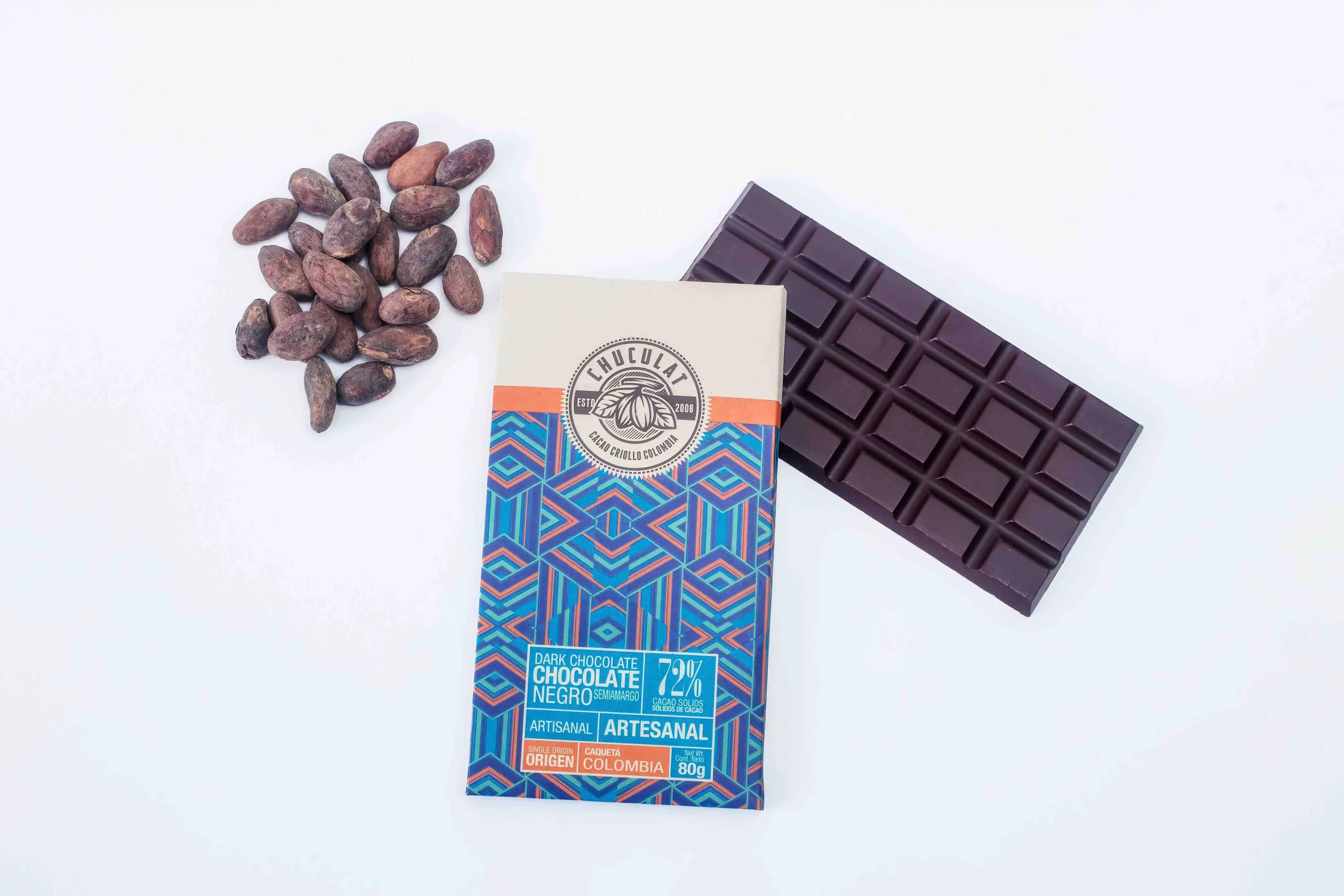 Tableta de chocolate - origen Caquetá 72%
