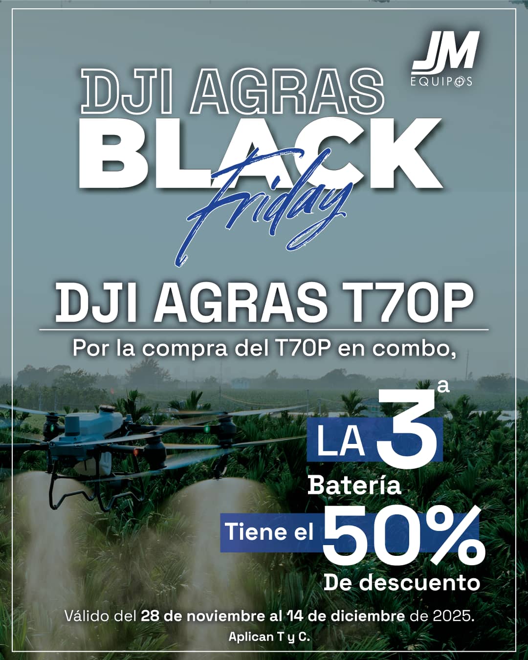 DJI AGRAS T70P Kit: 1 Dron + 3 Baterías + Cargador – Pulverización y Esparcimiento