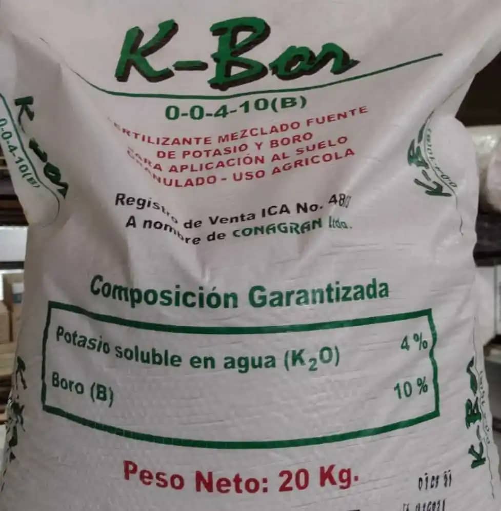 Fertilizante  Boro 10% + 4 % Potasio