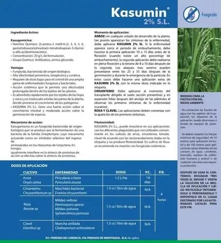 Kasumin® Fungicida/Bactericida 1L | Control Biológico | Croper