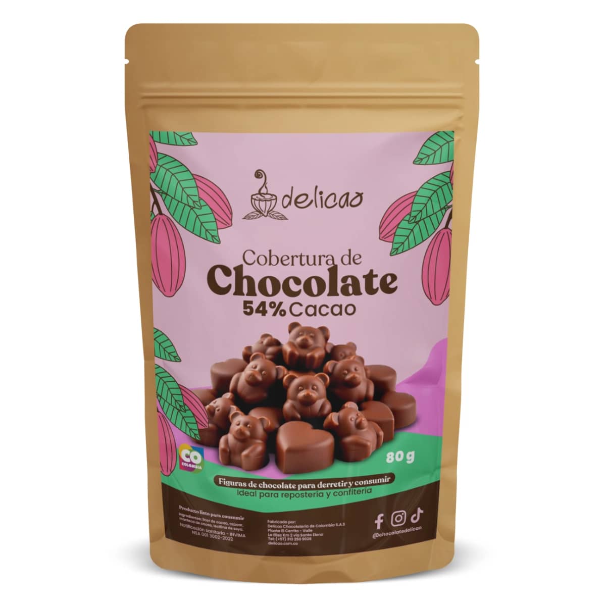 Cobertura de chocolate 54% - 80 gr
