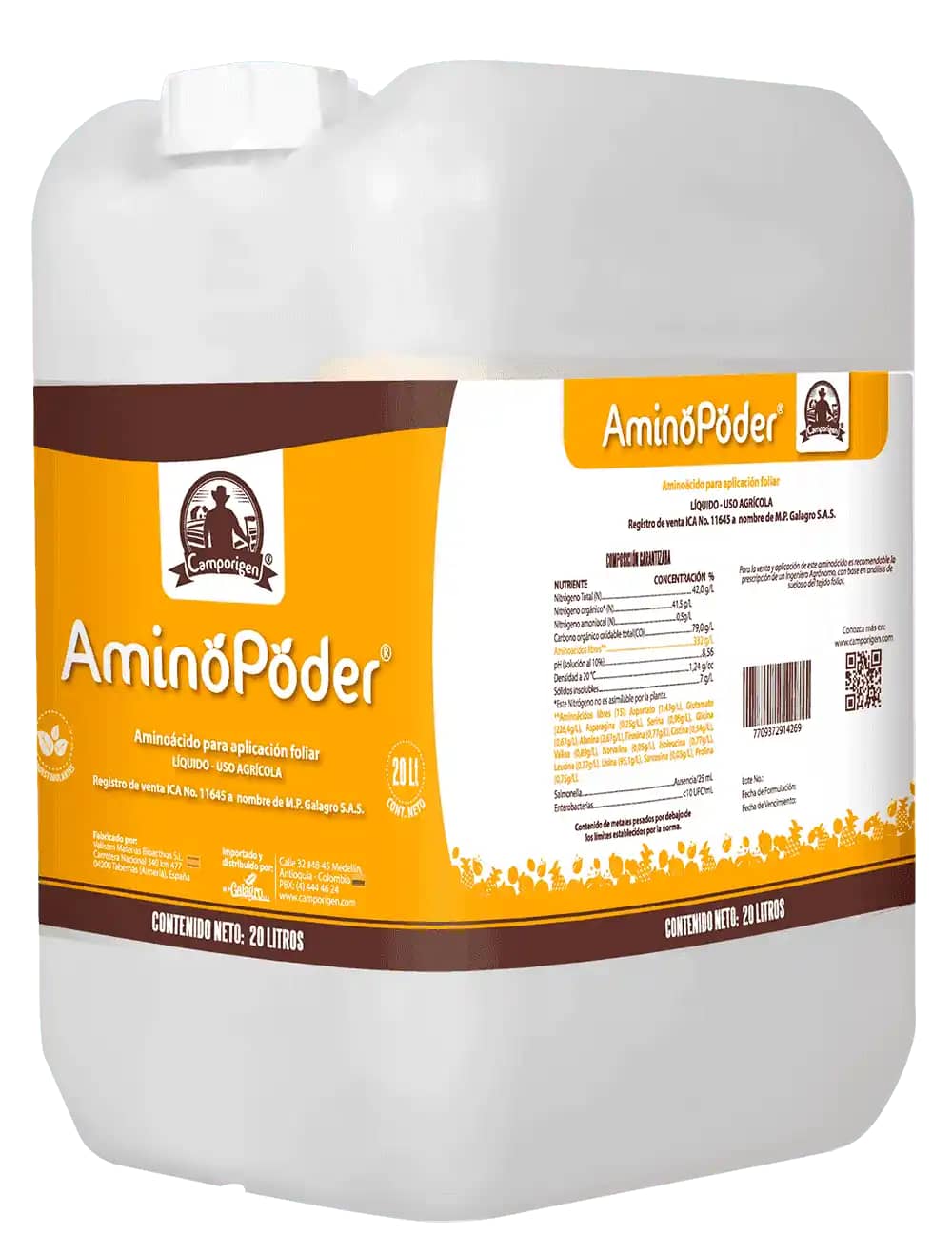 Fertilizante foliar Amino Poder x 20 L Camporigen
