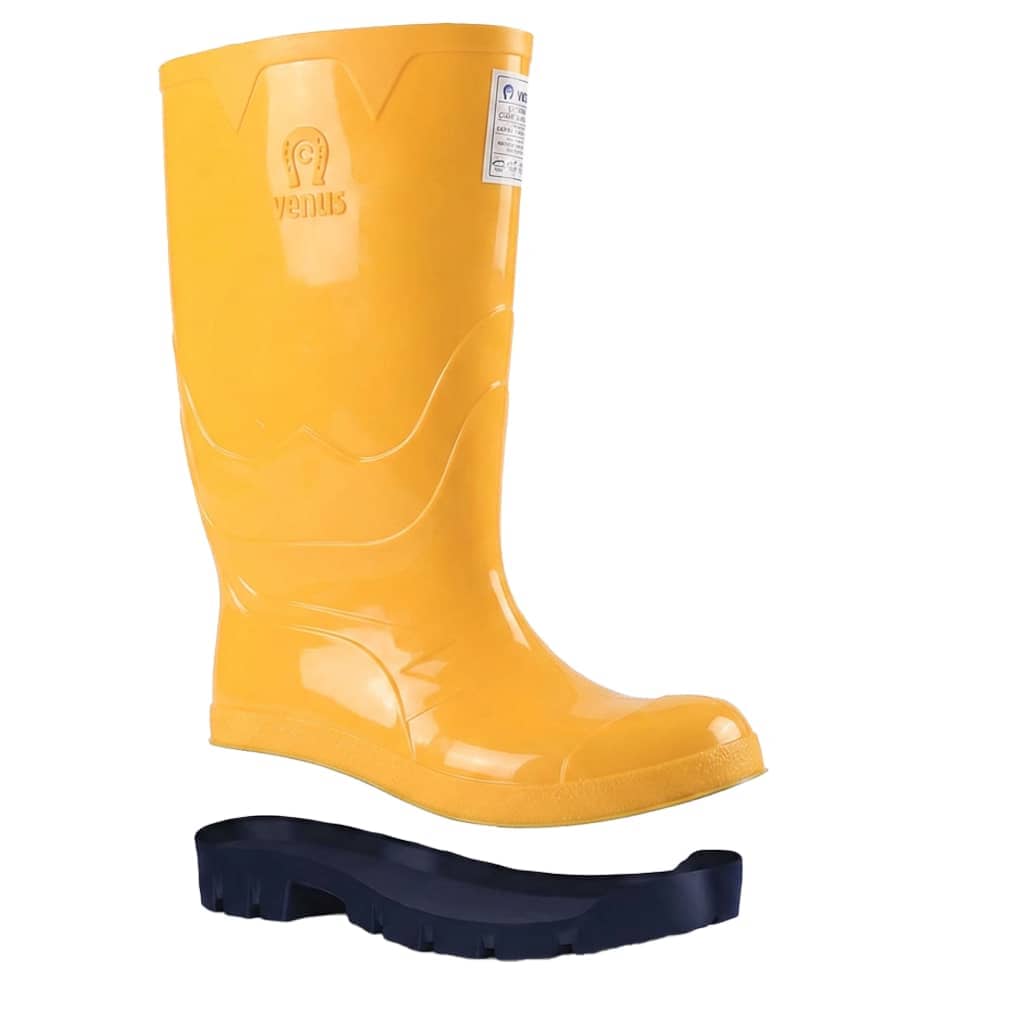 Bota Industrial Liviana Amarillo Azul Talla 36 - 44 | PVC Sin puntera
