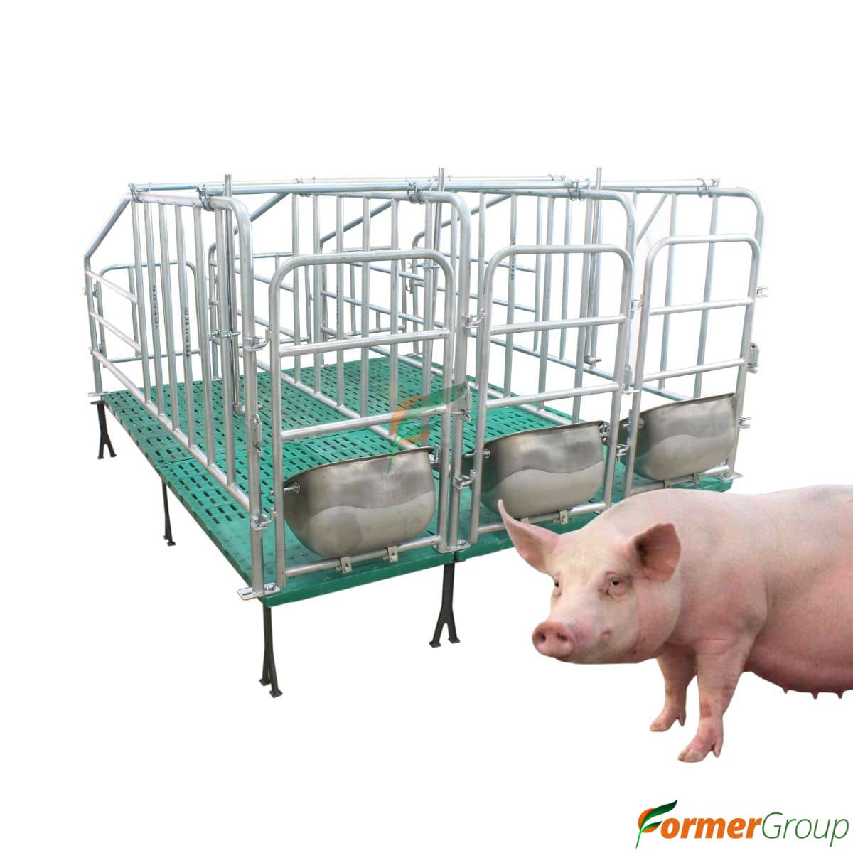 Jaula de Gestación 3 Cerdas Acero Galvanizado + Piso BMC