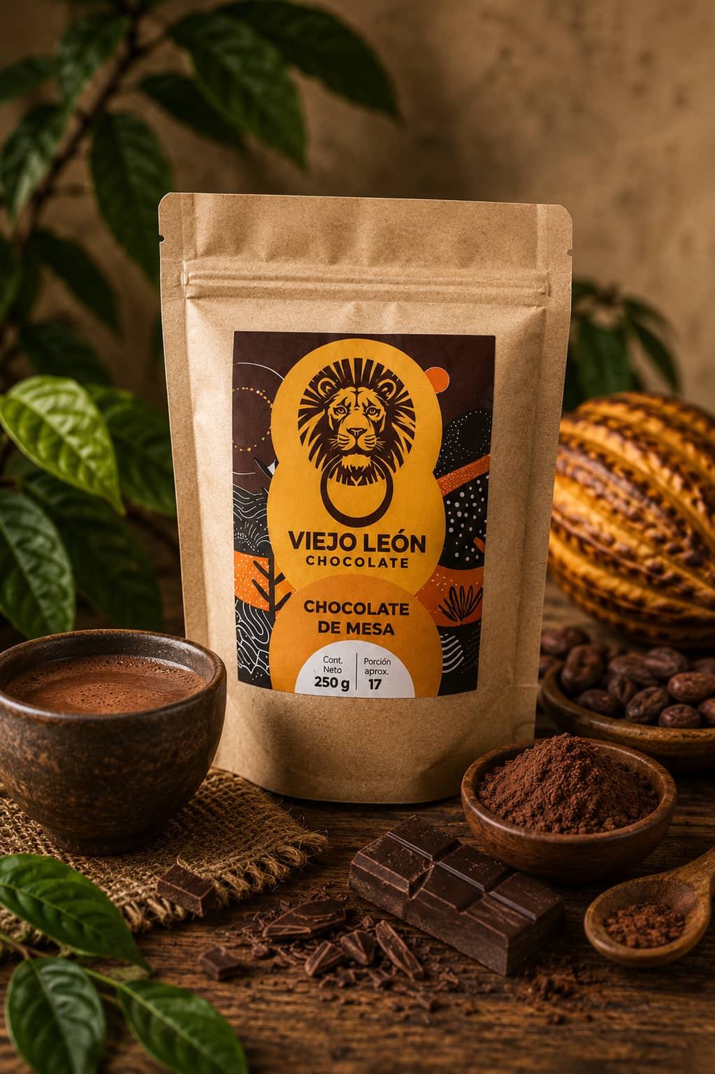 Chocolate de mesa 250g  | 100% Cacao | Viejo León Chocolate