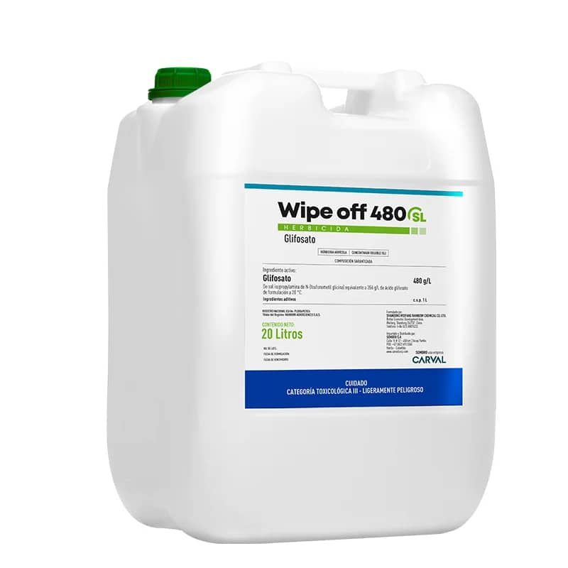 Wipe Off 480 SL 20 L – Herbicida glifosato sistémico para arroz (postemerg)