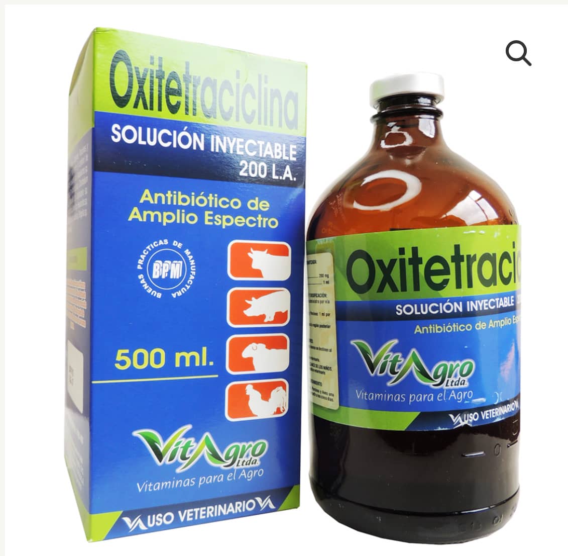 Antibiótico Oxitetraciclina 200L.A x 500 Ml