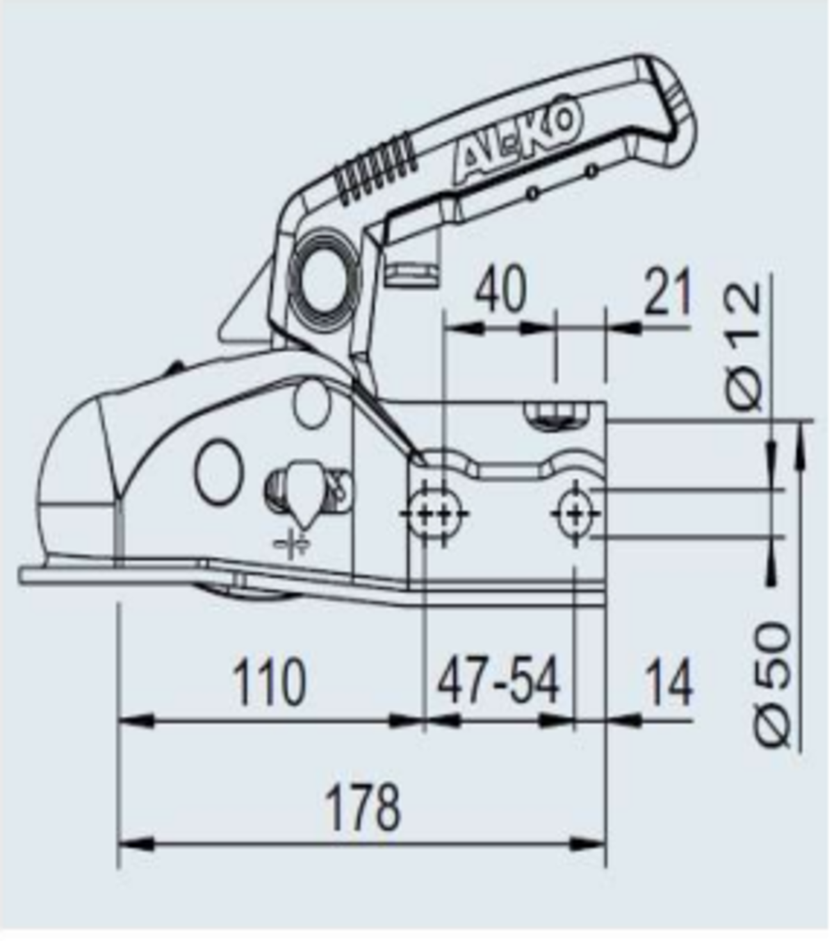 Enganche de bola 2700 Kg - Remolques con freno