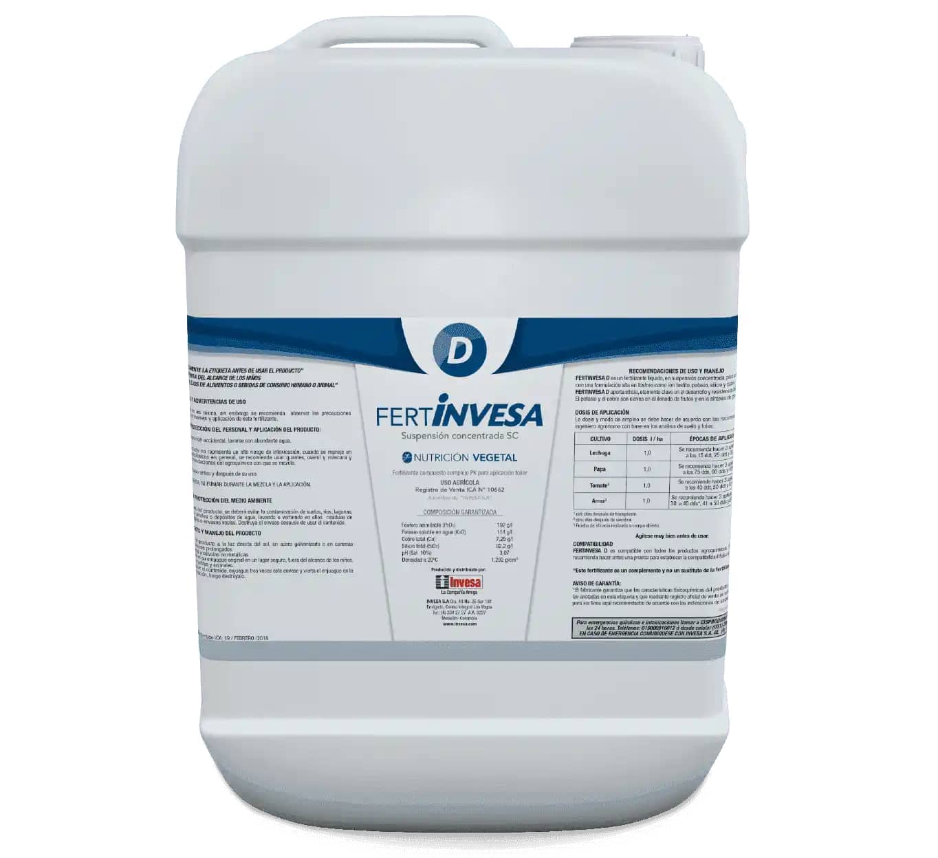 Fertilizante Foliar Fertinvesa D Sc x 20 Lt