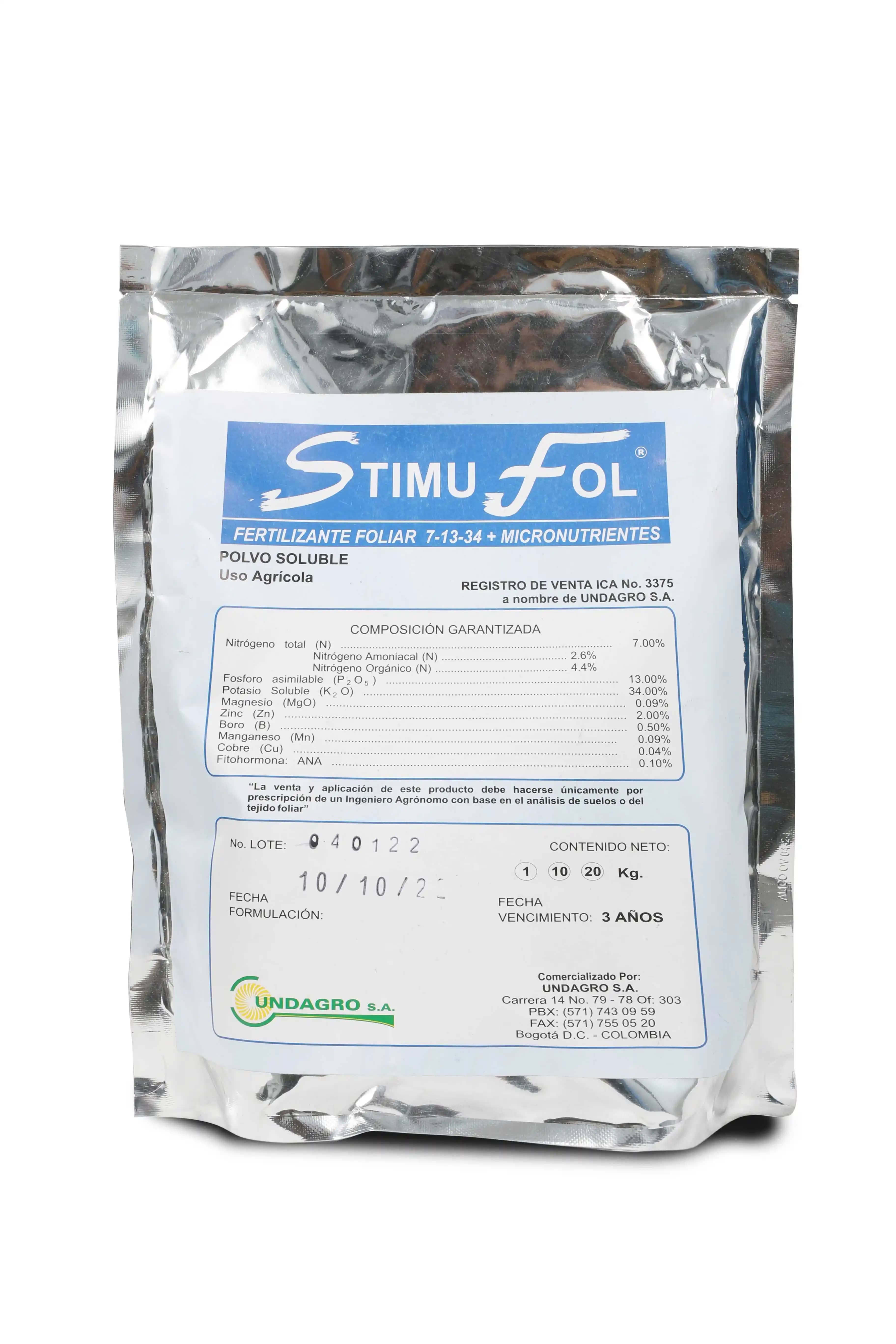 Fertilizante Hidrosoluble Stimufol 7-13-34 x 1 Kg